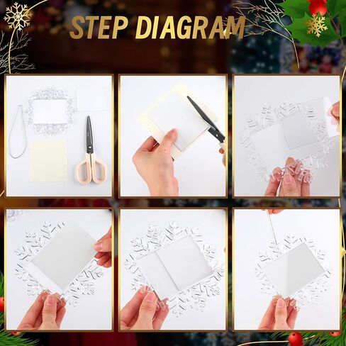 3 Pcs Christmas Snowflake Hanging Photo Frame Snowflake Ornaments Christmas Photo Ornaments Christmas Acrylic Snowflake Photo Ornaments Snowflake Photo Frame for Christmas Decorations (Classic) in Saudi Arabia