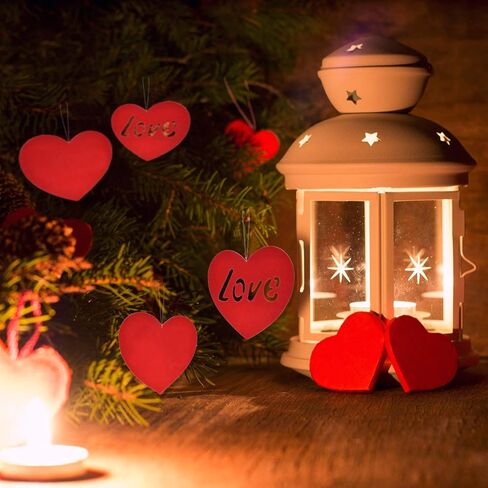 تودو 20 قطعة كبيرة من زينة عيد الحب على شكل قلوب معلقة لتزيين حفلات الزفاف والحفلات، 11.8 انش و5.9 انش، احمر in Kuwait