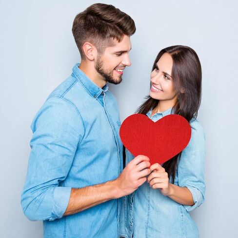 تودو 20 قطعة كبيرة من زينة عيد الحب على شكل قلوب معلقة لتزيين حفلات الزفاف والحفلات، 11.8 انش و5.9 انش، احمر in Kuwait