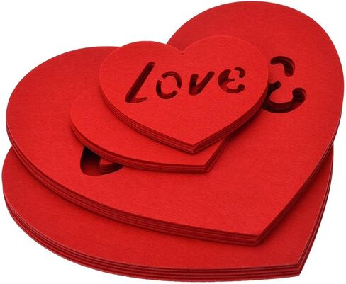 تودو 20 قطعة كبيرة من زينة عيد الحب على شكل قلوب معلقة لتزيين حفلات الزفاف والحفلات، 11.8 انش و5.9 انش، احمر in Kuwait