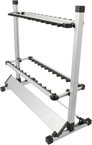 NovelBee Aluminum Alloy 24 Fishing Rod Rack Fishing Rod Pole Holder Stand Storage Tool for All Types of Fishing Rods (Black) in Saudi Arabia