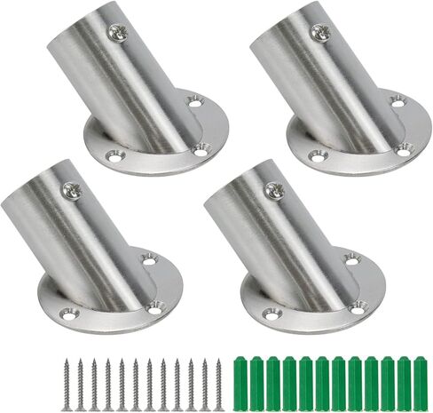 سيدين 4 قطع من الفولاذ المقاوم للصدأ للقارب البحري تركيبات الدرابزين 45 درجة دعامة قضيب زاوية الدش، دعامات قضيب ستارة الحمام in Kuwait