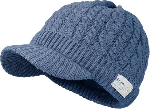 CLAPE Visor Beanie Cap Men's Outdoor Newsboy Hat Stylish Cable Knitted Cold Weather Winter Hat Outdoor Sport Skull Ski Cap in Saudi Arabia