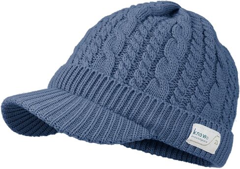 CLAPE Visor Beanie Cap Men's Outdoor Newsboy Hat Stylish Cable Knitted Cold Weather Winter Hat Outdoor Sport Skull Ski Cap in Saudi Arabia