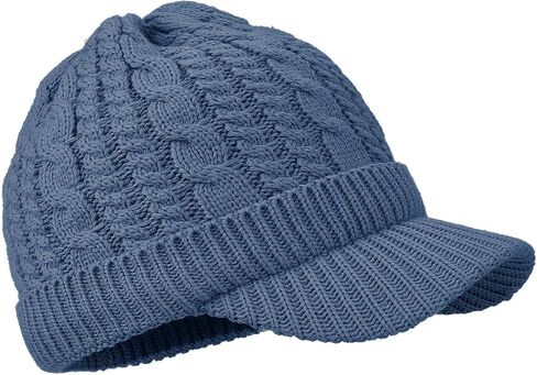 CLAPE Visor Beanie Cap Men's Outdoor Newsboy Hat Stylish Cable Knitted Cold Weather Winter Hat Outdoor Sport Skull Ski Cap in Saudi Arabia