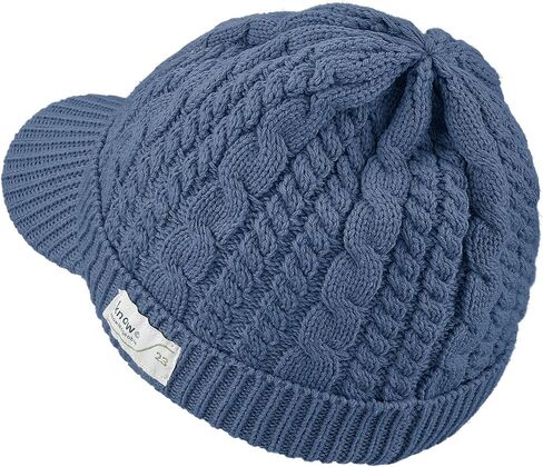CLAPE Visor Beanie Cap Men's Outdoor Newsboy Hat Stylish Cable Knitted Cold Weather Winter Hat Outdoor Sport Skull Ski Cap in Saudi Arabia
