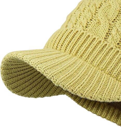 CLAPE Visor Beanie Cap Men's Outdoor Newsboy Hat Stylish Cable Knitted Cold Weather Winter Hat Outdoor Sport Skull Ski Cap in Saudi Arabia
