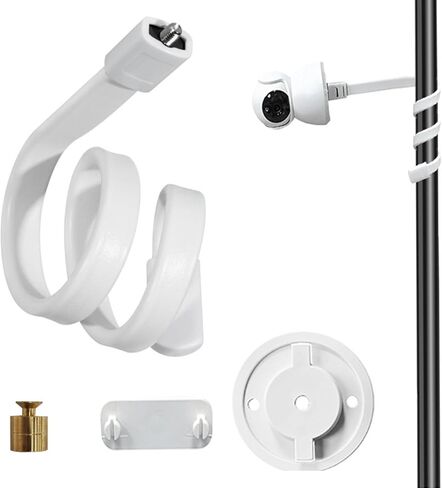 حامل شاشة الطفل، حامل كاميرا الطفل العالمي متوافق مع كاميرا Arlo Baby/TP-Link/ 1/4 فتحات ملولبة متعددة الاستخدامات بدون أدوات أو تلف الجدار 27.5 بوصة، أطقم شاشة، أبيض in Kuwait