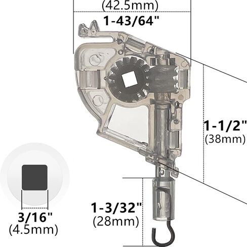 2 قطعة خطاف آلية الإمالة لـ 2 "ستائر أفقية منخفضة المستوى اتصال عصا الميل مع تروس مربعة الشكل ملحقات ستائر السكك الحديدية المنخفضة in Kuwait