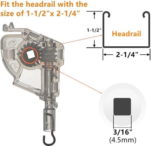 2 قطعة خطاف آلية الإمالة لـ 2 "ستائر أفقية منخفضة المستوى اتصال عصا الميل مع تروس مربعة الشكل ملحقات ستائر السكك الحديدية المنخفضة in Kuwait