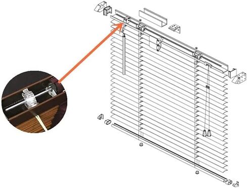 2 قطعة خطاف آلية الإمالة لـ 2 "ستائر أفقية منخفضة المستوى اتصال عصا الميل مع تروس مربعة الشكل ملحقات ستائر السكك الحديدية المنخفضة in Kuwait