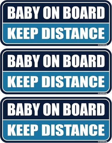 مغناطيس سيارة GEEKBEAR Baby on Board - ملون، عاكس، مقاوم للطقس - مستطيل 8.7 × 3.5 بوصة (وردي/وردي، 3 عبوات) in Saudi Arabia