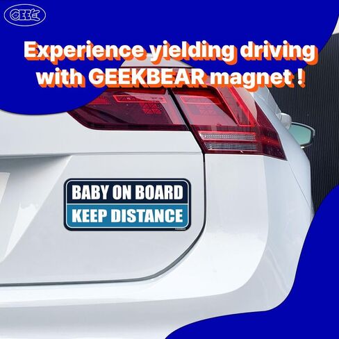 مغناطيس سيارة GEEKBEAR Baby on Board - ملون، عاكس، مقاوم للطقس - مستطيل 8.7 × 3.5 بوصة (وردي/وردي، 3 عبوات) in Saudi Arabia