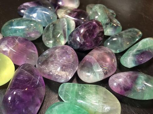 Pachamama Essentials Rainbow Fluorite Tumbled Stone - Healing Stone 20-25mm (5) in Saudi Arabia