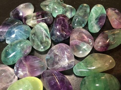 Pachamama Essentials Rainbow Fluorite Tumbled Stone - Healing Stone 20-25mm (5) in Saudi Arabia