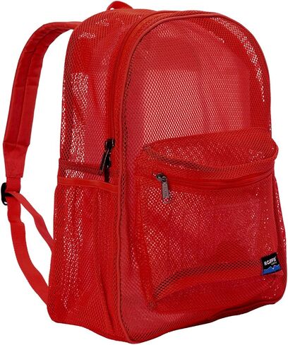 NiceAndGreat Heavy Duty Classic Student Mesh Backpack | Padded Straps | Red in Saudi Arabia