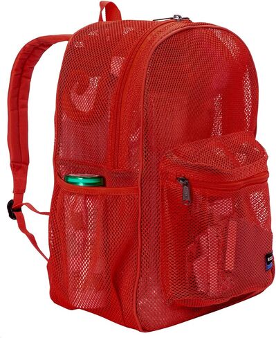 NiceAndGreat Heavy Duty Classic Student Mesh Backpack | Padded Straps | Red in Saudi Arabia