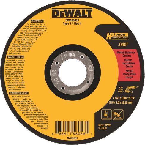 ديوالت عجلة القطع السريع DWA8062F T1 اتش بي، 4-1/2 انش × 0.03 انش × 7/8 انش in Saudi Arabia