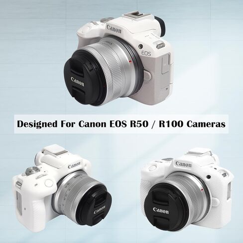 حافظة كاميرا Easy Hood R50 R100، غطاء حماية للكاميرا بأزرار لكاميرا Canon EOS R50 / R100 بدون مرآة، حافظة من السيليكون الناعم غطاء حقيبة جلد الجسم خفيف الوزن وردي in Kuwait