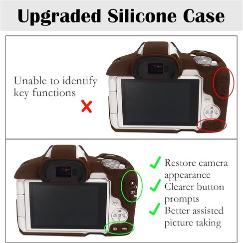 Easy Hood R50 R100 Camera Case, Buttons Marking Protective Camera Cover for Canon EOS R50 / R100 Mirrorless Vlogging Camera, Soft Silicone Case Lightweight Body Skin Bag Cover Pink in Kuwait