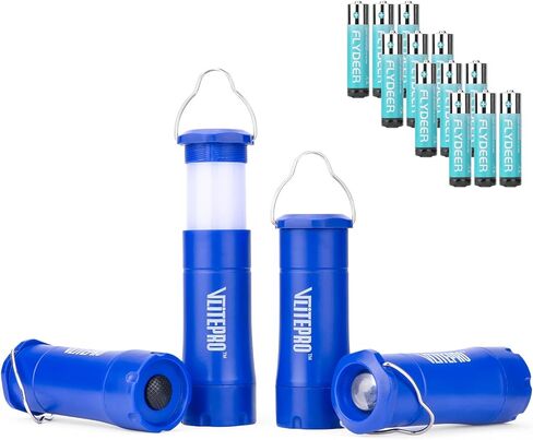 مصباح يدوي صغير للتخييم من Vlitepro، 4 مصابيح LED قابلة للتكبير، شعلة تعمل ببطارية AAA مع خطاف، ضوء طوارئ لإمدادات الأعاصير، خارجي، ضوء ليلي، البطاريات متضمنة، أخضر in Kuwait