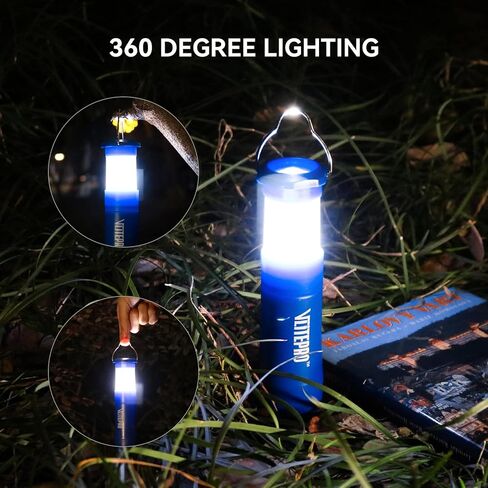 مصباح يدوي صغير للتخييم من Vlitepro، 4 مصابيح LED قابلة للتكبير، شعلة تعمل ببطارية AAA مع خطاف، ضوء طوارئ لإمدادات الأعاصير، خارجي، ضوء ليلي، البطاريات متضمنة، أخضر in Kuwait