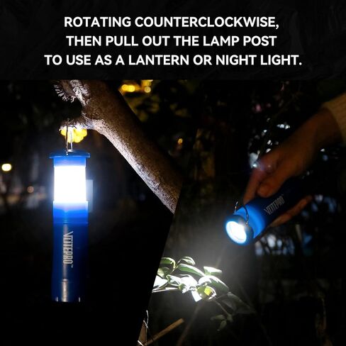 مصباح يدوي صغير للتخييم من Vlitepro، 4 مصابيح LED قابلة للتكبير، شعلة تعمل ببطارية AAA مع خطاف، ضوء طوارئ لإمدادات الأعاصير، خارجي، ضوء ليلي، البطاريات متضمنة، أخضر in Kuwait