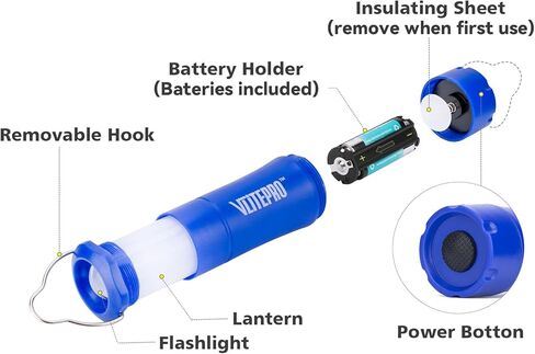 مصباح يدوي صغير للتخييم من Vlitepro، 4 مصابيح LED قابلة للتكبير، شعلة تعمل ببطارية AAA مع خطاف، ضوء طوارئ لإمدادات الأعاصير، خارجي، ضوء ليلي، البطاريات متضمنة، أخضر in Kuwait