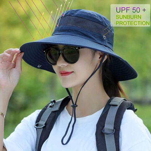 Waterproof Bucket Rain Hat for Women Wide Brim UV Protection Foldable Mesh Soft Boonie Beach Fishing Cowboy Hat Men in Saudi Arabia