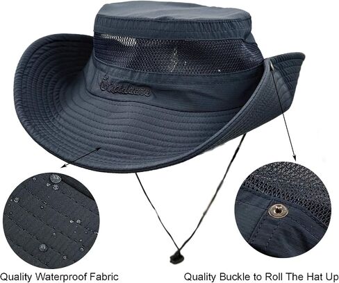 Waterproof Bucket Rain Hat for Women Wide Brim UV Protection Foldable Mesh Soft Boonie Beach Fishing Cowboy Hat Men in Saudi Arabia