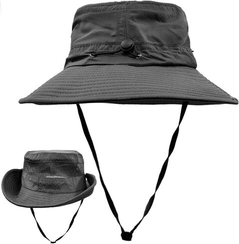 Waterproof Bucket Rain Hat for Women Wide Brim UV Protection Foldable Mesh Soft Boonie Beach Fishing Cowboy Hat Men in Saudi Arabia