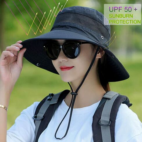 Waterproof Bucket Rain Hat for Women Wide Brim UV Protection Foldable Mesh Soft Boonie Beach Fishing Cowboy Hat Men in Saudi Arabia