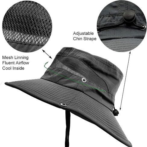 Waterproof Bucket Rain Hat for Women Wide Brim UV Protection Foldable Mesh Soft Boonie Beach Fishing Cowboy Hat Men in Saudi Arabia