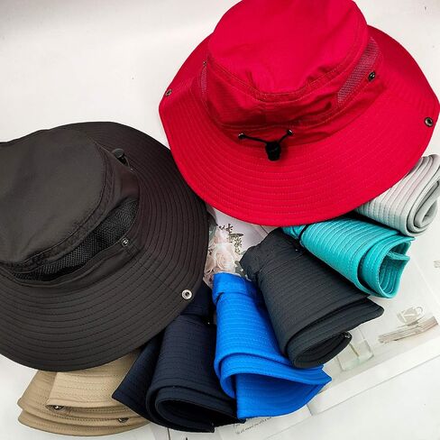 Waterproof Bucket Rain Hat for Women Wide Brim UV Protection Foldable Mesh Soft Boonie Beach Fishing Cowboy Hat Men in Saudi Arabia