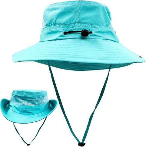 Waterproof Bucket Rain Hat for Women Wide Brim UV Protection Foldable Mesh Soft Boonie Beach Fishing Cowboy Hat Men in Saudi Arabia