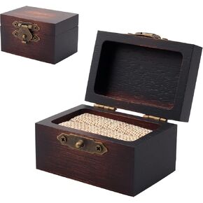 JEWPER Rustic Wooden Engagement Ring Box: Solid Wood Box for Wedding Ring Storage, Proposal and Ceremony for Women and Men in Kuwait