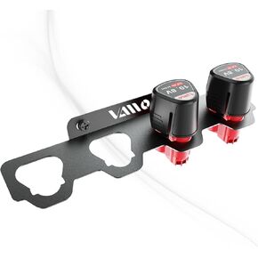 حامل حامل بطارية VAIIO متوافق مع Milwaukee M18 18V، فتحات بطاريات سميكة من الحديد المطاوع شديدة التحمل، منظم تثبيت على الحائط للبطارية الخفية، تخزين المرآب، وورش العمل، والأرفف، وقاعدة شحن البطارية الجديدة