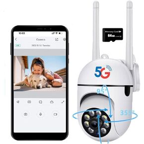 كاميرات مراقبة IZENGATE، كاميرات مراقبة مزدوجة النطاق 2.4 جيجا هرتز و5 جيجا واي فاي، كاميرا مراقبة 360 درجة 1080 بكسل، كاميرا أمان خارجية مقاومة للماء مع كشف الحركة، صوت ثنائي الاتجاه، رؤية ليلية in Kuwait