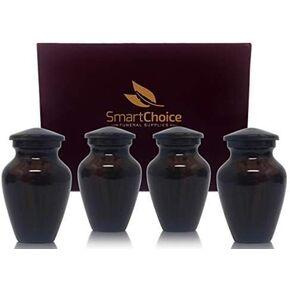 مجموعة من 4 قطع من سمارت تشويس تذكار لحفظ رماد البشر - قراب صغيرة لجنانات تذكارية (بني الكستنس) in Kuwait