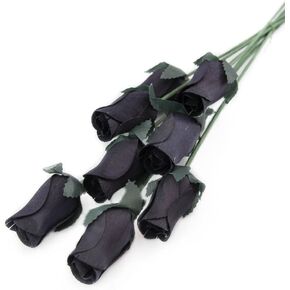 6 Red Half Open Bud Wooden Roses for Crafts Custom Bouquets and Other Projects. 10 Colors to Choose from.