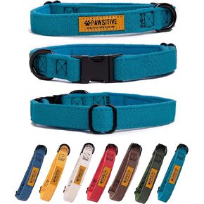 Pawsitive Hemp Dog Collar - Super Soft Hypoallergenic Lining. Great for Small, Medium and Large Dogs; Medium Natural