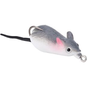 Mouse Rat Fishing Lure, 2pcs Freshwater Soft Rubber Mouse Mice Fishing Lures Artificial Bait Top Water Tackle Hooks Bass Bait Dual Hooks Tackle