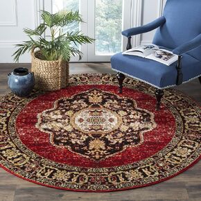 SAFAVIEH Vintage Hamadan Collection 3' Round Red / Multi VTH219A Oriental Traditional Persian Non-Shedding Dining Room Entryway Foyer Living Room Bedroom Area Rug in Saudi Arabia
