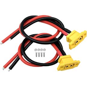 2PCS XT60EW-M XT60 Male Pigtail Cable XT60 Panel Mount Connector with 30cm 12AWG Cable for RC Drone Aircraft FPV Racing Drone in Kuwait