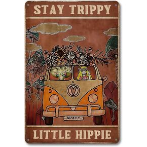 CrazySign Vintage Sign Hippie Wall Decor Stay Trippy Little Hippie Sign For Hippy Room, Bedroom, Office ,Hippy Gifts (232) in Kuwait