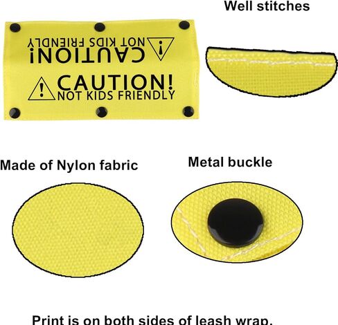 Funny Leash Sleeve Caution! Not Kids Friendly Dog Leash Wrap Sleeve Pet Birthday Gift (Caution! Not Kids Friendly-YE Sleeve) in Saudi Arabia