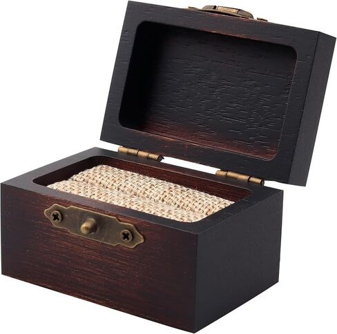 JEWPER Rustic Wooden Engagement Ring Box: Solid Wood Box for Wedding Ring Storage, Proposal and Ceremony for Women and Men in Kuwait