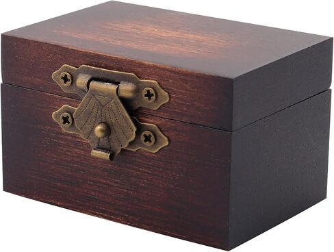 JEWPER Rustic Wooden Engagement Ring Box: Solid Wood Box for Wedding Ring Storage, Proposal and Ceremony for Women and Men in Kuwait