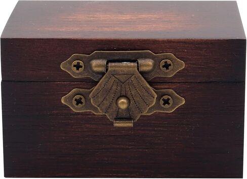 JEWPER Rustic Wooden Engagement Ring Box: Solid Wood Box for Wedding Ring Storage, Proposal and Ceremony for Women and Men in Kuwait