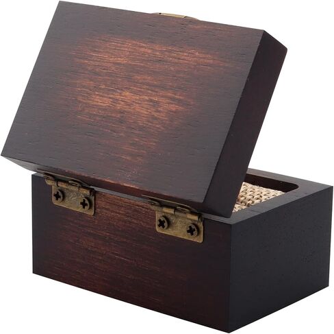 JEWPER Rustic Wooden Engagement Ring Box: Solid Wood Box for Wedding Ring Storage, Proposal and Ceremony for Women and Men in Kuwait